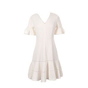 NWOT Rebecca Taylor White vneck flutter sleeve flare mini dress size US 8